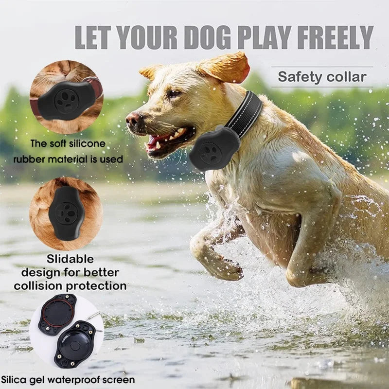 TrackSafe™ Waterproof Reflective Dog Collar with AirTag Holder