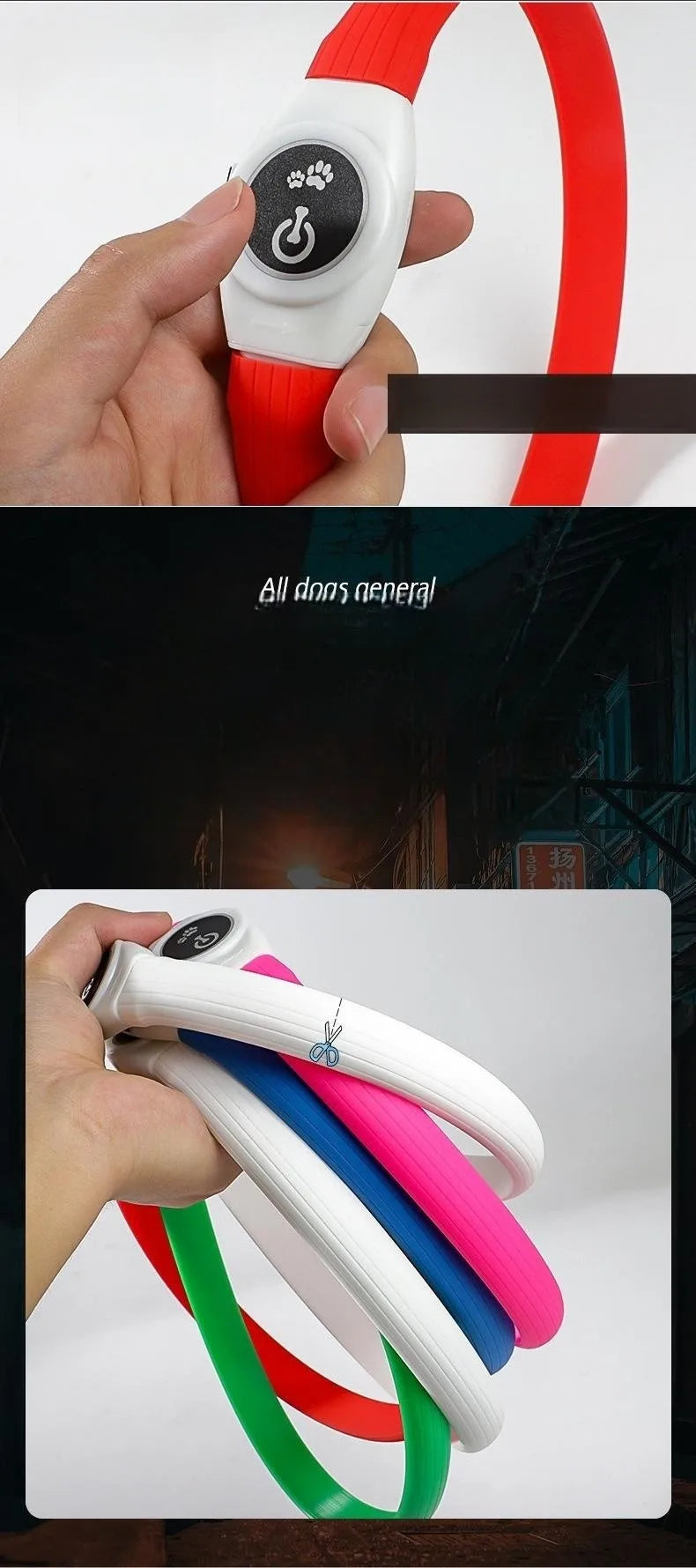 GlowWalk™ Rechargeable LED Dog Collar